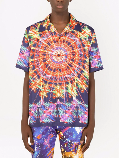 Dolce & Gabbana Kaleidoscope Print Short-sleeve Shirt In Mehrfarbig
