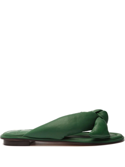Shop Alexandre Birman Clarita Soft Flat Sandals In Grün