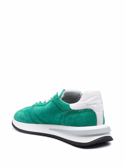 Shop Philippe Model Paris Tropez 2.1 Washed Suede Sneakers In Green