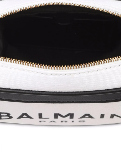 Shop Balmain B-army 18 Camera Crossbody Bag In Weiss