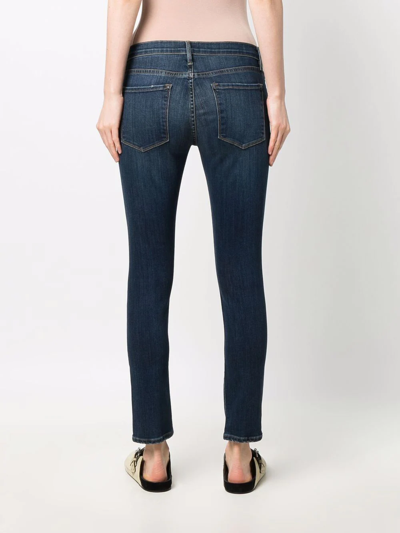 Shop Frame Mid-rise Straight-leg Jeans In Blue