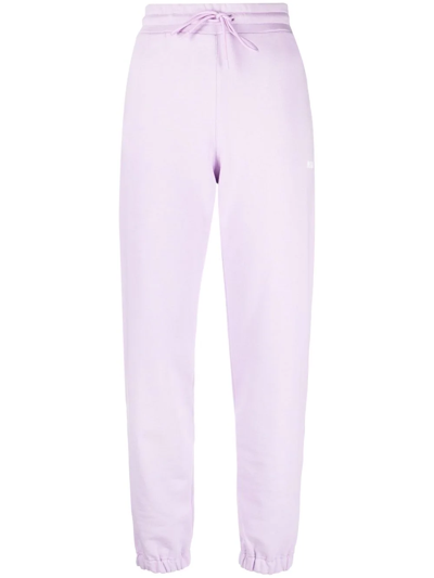 Shop Msgm Logo-print Track Pants In Violett