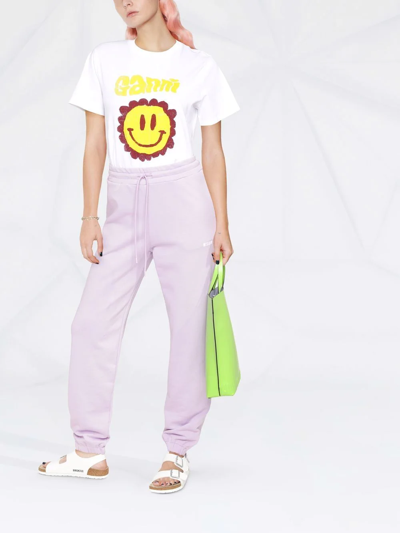 Shop Msgm Logo-print Track Pants In Violett