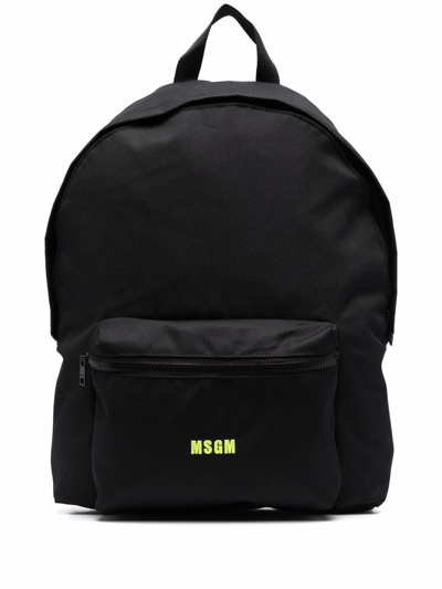 Shop Msgm Logo-print Backpack In Black
