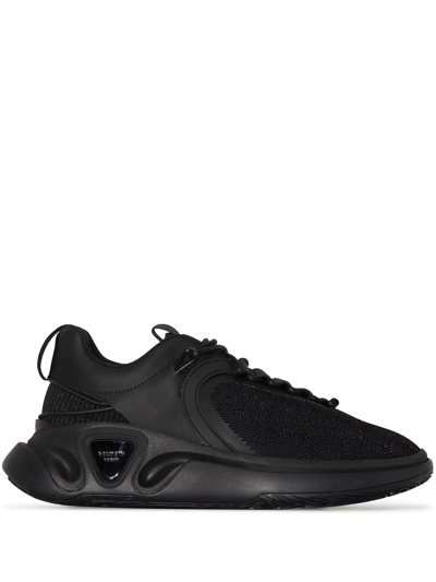 Balmain Black B-runner Mesh And Nylon Sneakers In Schwarz