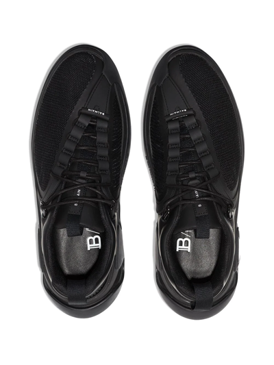 Balmain Black B-runner Mesh And Nylon Sneakers In Schwarz