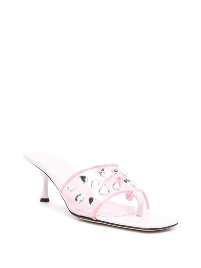 Sergio Rossi Grazie Sergio Crystal Sandals In Rosa