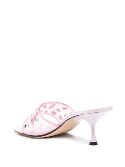 Sergio Rossi Grazie Sergio Crystal Sandals In Rosa