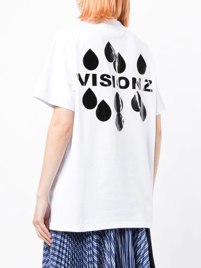 Shop Natasha Zinko Visionz Elephant Print T-shirt In Weiss