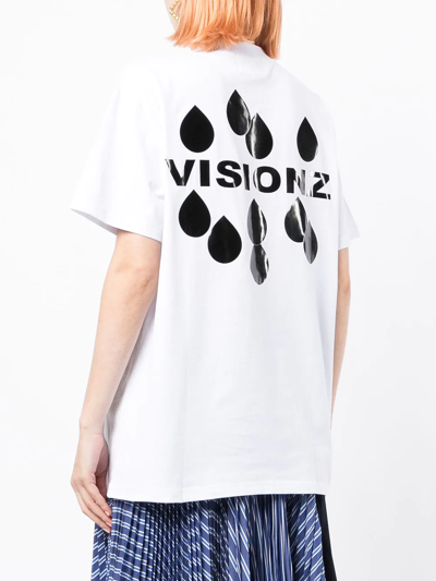 Natasha Zinko Visionz Elephant Print T-shirt In Weiss