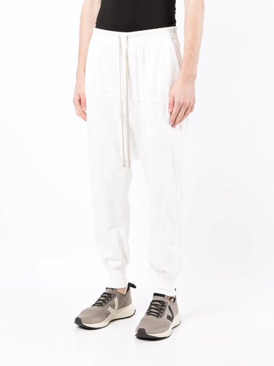 Shop Rick Owens Drkshdw Drop-crotch Cotton Track Pants In Weiss
