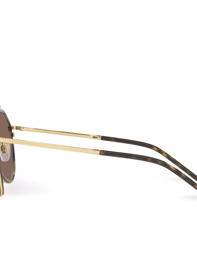 Shop Dolce & Gabbana Madison Pilot Frame Sunglasses In Brown