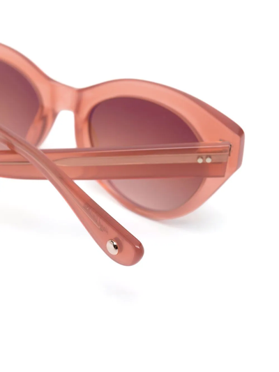 Shop Garrett Leight Tinted Cat-eye Frame Sunglasses In Rosa