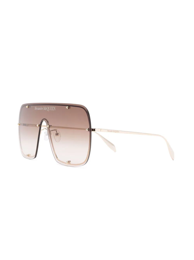 Shop Alexander Mcqueen Gradient Oversize-frame Sunglasses In Gold