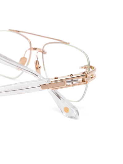 Shop Dita Eyewear Matte-finish Pilot-frame Glasses In White