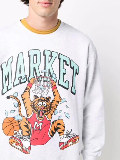 Shop Market Graphic Logo-print Sweatshirt In Grau