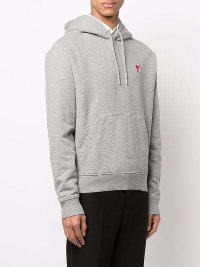 Shop Ami Alexandre Mattiussi Ami De Coeur Hoodie In Grau