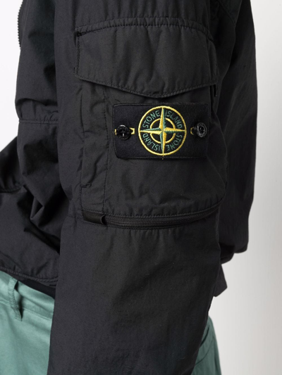 Shop Stone Island Compass Badge Lightweight Hooded Jacket In Schwarz