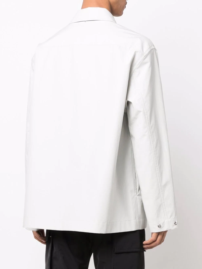 Shop Oamc Chest-pocket Shirt Jacket In Grau