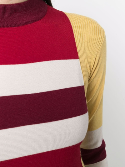 Shop Colville Colour-block Wool Jumper In Rot