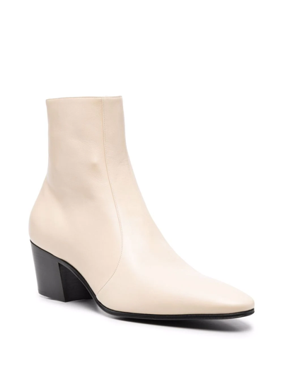 Shop Saint Laurent Pointed-toe Boots In Nude