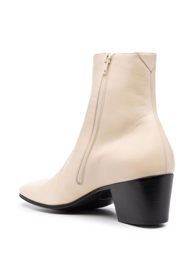 Shop Saint Laurent Pointed-toe Boots In Nude
