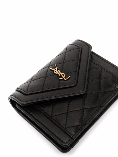 Shop Saint Laurent Gaby Micro Quilted Bag In Schwarz
