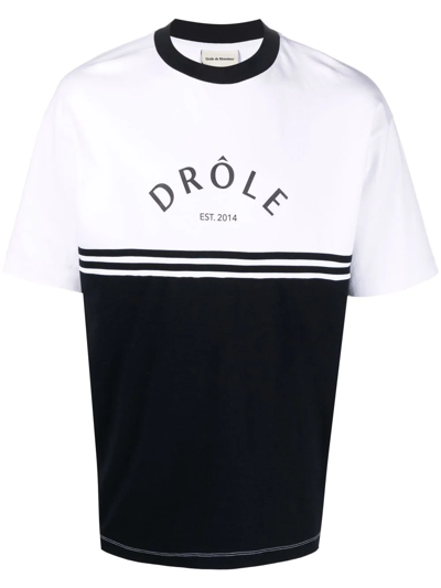 Shop Drôle De Monsieur Logo-print T-shirt In Schwarz