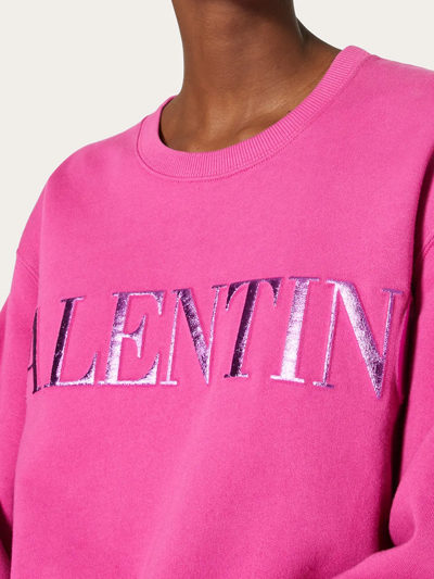 Shop Valentino Jersey Fuchsia Sweatshirt In Fuxia