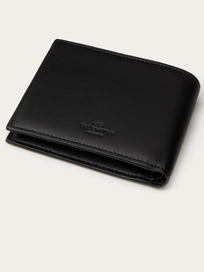 Shop Valentino Neon Vltn Wallet In Black