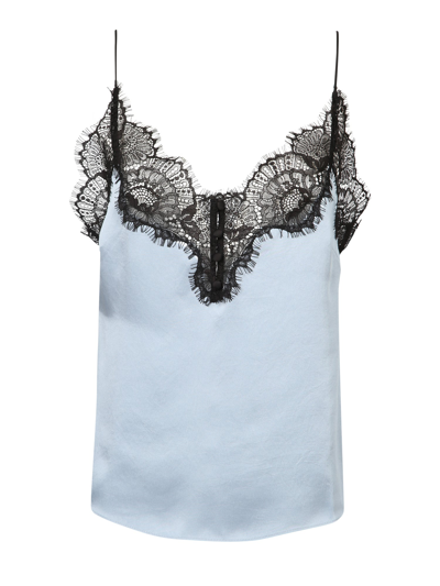 Shop Pinko Lace Top In Blue
