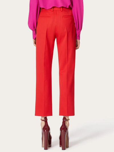 Shop Valentino Straight Leg Red Trousers