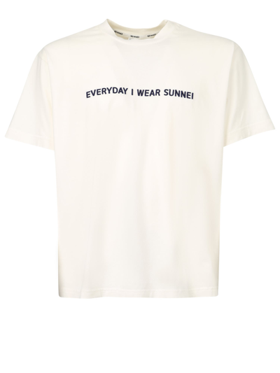 Shop Sunnei Embroidered T-shirt In White
