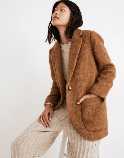 Madewell The Larsen Blazer In Toffee Melange