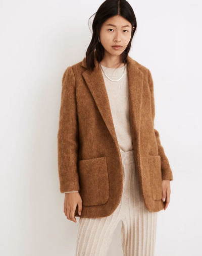 Madewell The Larsen Blazer In Toffee Melange