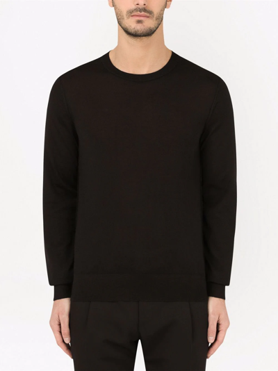 Dolce & Gabbana Cashmere Crew Neck Jumper In Black