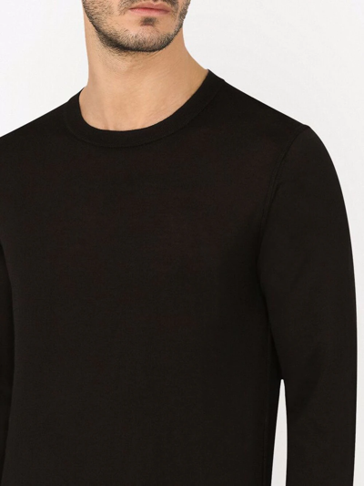 Shop Dolce & Gabbana Fine Knit Crewneck Cashmere Jumper In Black