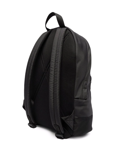 Diesel Logo Patch Zip-up Backpack In Black