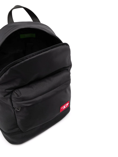 Diesel Logo Patch Zip-up Backpack In Black