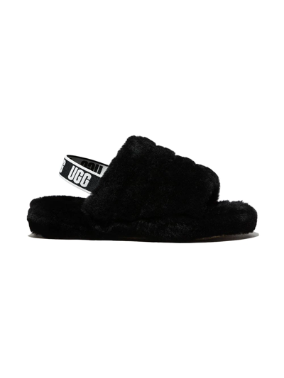 Shop Ugg Teen Fluff Yeah Sandals In Black