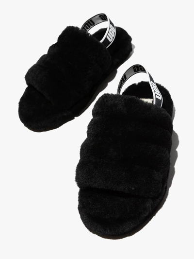 Shop Ugg Teen Fluff Yeah Sandals In Black