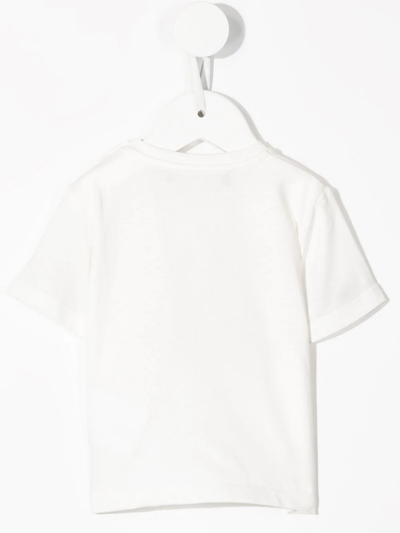 Shop Versace Logo-print Cotton T-shirt In White