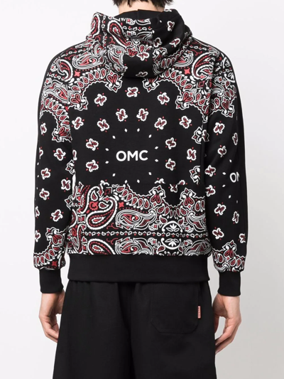 Shop Omc Bandana-print Cotton-blend Hoodie In Black
