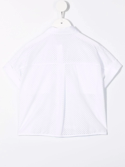 Shop Brunello Cucinelli Mesh Panels Shirt In White