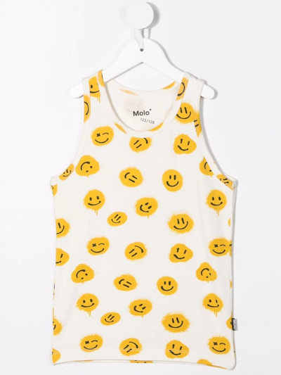 Molo Smiley-print Tank-top Set In Neutrals