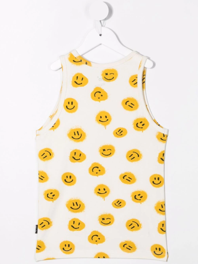 Molo Smiley-print Tank-top Set In Neutrals