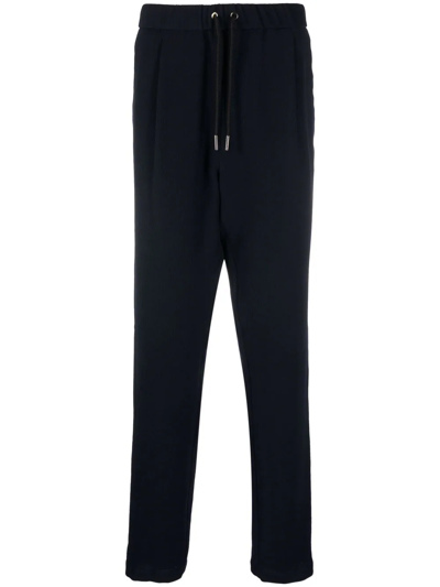 Shop Giorgio Armani Drawstring-waist Sweatpants In Blue