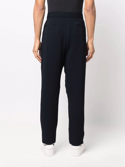 Shop Giorgio Armani Drawstring-waist Sweatpants In Blue