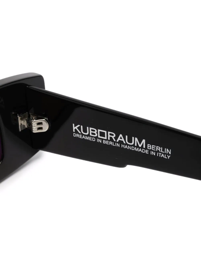 Shop Kuboraum Rectangular-frame Sunglasses In Black