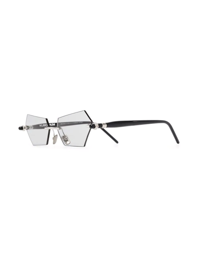 Shop Kuboraum Geometric-frame Sunglasses In Black